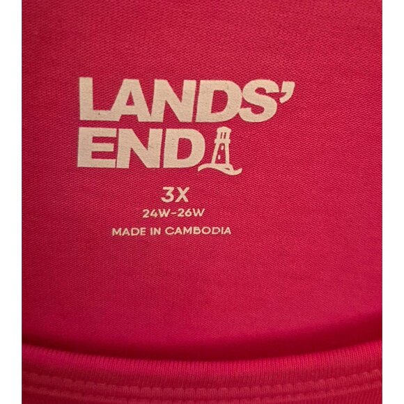 Lands' End Pink Boxy Cotton/Modal Blend Cap Sleeve Pullover Top Size 24w/26w EUC - Picture 7 of 8